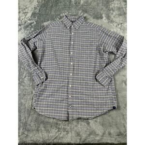 Men’s blue grey checked Cremieux Classics long sleeve shirt XLT excellent